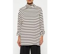 10DAYS Longsleeve Coll Tee Stripes Light Natural/grey Raven Taille: M | Manches longues Outlet | Femme | Gris