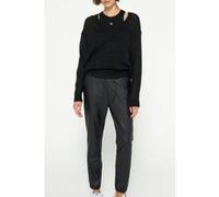 10DAYS The Leatherlook Cropped Jogger Black Taille: L long | Pantalons de costume Outlet | Femme | Le Noir