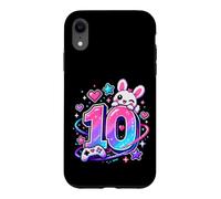 10e Anniversaire Pixel Kawaii Gamer Celebration Coque pour iPhone XR