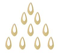 10er-Set Wassertropfen-Anhänger aus Messing, 4,1 cm, einfache hohle Charms für Ohrringe, leichte Schmuckrohlinge für Damen, DIY-Zubehör für Halsketten- und Ohrringherstellung