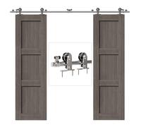 10FT/3M Acier Inoxydable Quincaillerie Kit de Rail Roulette pour Porte Coulissante Ensemble Hardware kit pour Une Porte Suspendue en Bois
