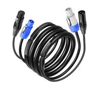 10FT DMX512 Extension Cable, AC Power DMX512 3Pin XLR Signal Combo Cables for Stage Lighting, Concerts, Events