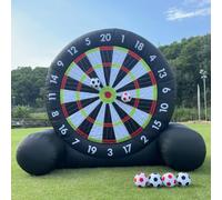 10FT Jeu de fléchettes de Football Gonflable géant d'extérieur avec 8 pièces collantes Football&370W Blower&Support Frame pour Kick Dartboard Sport Game
