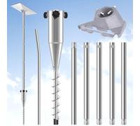 10FT Starlink Gen 3 Kit de Montage au Sol, Pôle Durable de 1,5" de Diamètre, Paroi de Tube Épaisse de 1,2mm Starlink Gen 3, Support de Tige avec Ancrage au Sol No-Dig et Adaptateur de Roue