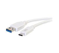 10ft USB C 3.0 to USB Cable - USB C to USB A - M/M - Câble USB - USB type A (M) pour 24 pin USB-C (M) - USB 3.1 - 30 V - 3 A - 3.05 cm - blanc