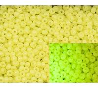 10g=120+ beads Big Preciosa Ornela Seed Beads 6/0, Rocailles for embroidery, bracelets, DIY and other craft projects including jewelry making and cloth making, 82000 Opal Yellow Uranium