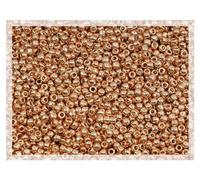 10g TOHO seed beads 11/0, small Japan rocailles, #PF551 Pink Gold Permanent Finish