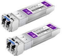 10GBASE-LR SFP+ Transceiver,Module SFP+ vers LC en Fibre Optique monomode pour Cisco SFP-10G-LR,Ubiquiti UniFi UF-SM-10G,Mikrotik S+31DLC10D,Meraki,Netgear,D-Link et Plus,2 pièces