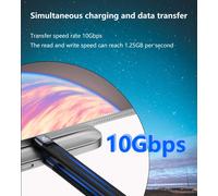 10Gbps Usb 3.1 Câble De Données Souple Plat 100W Usb A Mâle À Femelle Câble 4K@60Hz Court Usb A Pour Téléphone Portable, Powerbank[CAB9164135]