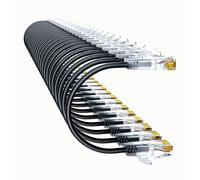 10Gsupxsel Lot de 24 câbles Ethernet Cat6a - 550 MHz - 10 G - 0,9 m - Noir