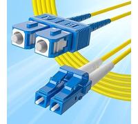 10Gtek (10 Pack Fiber Patch Cable - LC to SC OS2 10Gb/Gigabit Singlemode Jumper Duplex 9/125 LSZH Fiber Optic Cord for SMF SFP Transceiver, Yellow, 5-Meter(16.4-ft)