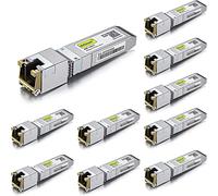 10Gtek 10-Pièces 10Gb SFP+ RJ45 Module, Transceiver Cuivre 10GBase-T, Compatible pour Cisco SFP-10G-T-S, Ubiquiti UniFi UF-RJ45-10G, Mikrotik S+RJ10, Netgear, TP-Link, D-Link