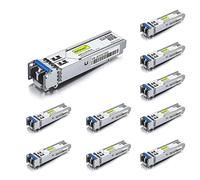 10Gtek 10-Pièces 1G SFP LX Monomode Module, 1000Base-LX LC Mini-Gbic, Compatible pour Cisco GLC-LH-SMD, Meraki, Ubiquiti UniFi UF-SM-1G, Netgear, D-Link, TP-Link, Zyxel, Mikrotik, Open Switch