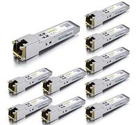 10Gtek 10-Pièces 1G SFP RJ45 Mini-Gbic Module, 1000Base-T Copper Transceiver Compatible pour Cisco GLC-T, Meraki MA-SFP-1GB-TX, Ubiquiti UF-RJ45-1G, D-Link, Zyxel, Netgear, TP-Link, Supermicro ect