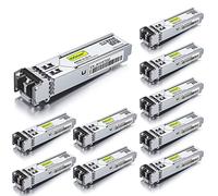 10Gtek 10-Pièces 1G SFP SX Multimode Module, 1000Base-SX LC Mini-Gbic, Compatible pour Cisco GLC-SX-MMD, Meraki, Ubiquiti UniFi UF-MM-1G, Netgear AGM731F, D-Link, TP-Link, Zyxel, Mikrotik ect