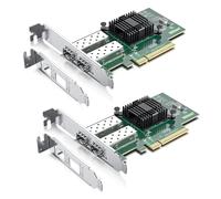 10Gtek 10Gb PCI-E NIC Network Card,Dual SFP+ Port,with Intel 82599ES Controller,PCI Express Ethernet LAN Adapter Support Windows Server/Linux/VMware,Compare to Intel X520-DA2(E10G42BTDA),2-Pack