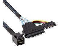 10Gtek 12G Internal Mini SAS SFF-8643 to U.2 SFF-8639 NVMe SSD Cable with 15 pin Male SATA Power Connector, PCIe 4.0, 85 Ohm, 1.6ft/0.5m