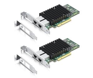 10Gtek [2 Pack] 10Gb PCI-E NIC Network Card, Dual Copper RJ45 Port, with Intel X540 Controller, PCI Express Ethernet LAN Adapter Support Windows Server/Windows/Linux/ESX, Compare to Intel X540-T2