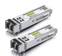 10Gtek 2-Pièces 1G SFP SX Multimode Module, 1000Base-SX LC Mini-Gbic, Compatible pour Cisco GLC-SX-MMD, Meraki, Ubiquiti UniFi UF-MM-1G, Netgear AGM731F, D-Link, TP-Link, Zyxel, Mikrotik ect