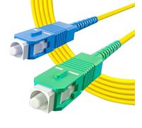 10Gtek® 2m Câble Fibre Optique pour Freebox de Free Pop, Ultra, Revolution, Simplex Monomode SC/APC à SC/UPC Rallonge/Jarretière,Garantie 5 Ans, Jaune