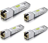10Gtek 4-Pièces 10Gb SFP+ RJ45 Module, Transceiver Cuivre 10GBase-T, Compatible pour Cisco SFP-10G-T-S, Ubiquiti UniFi UF-RJ45-10G, Mikrotik S+RJ10, Netgear, TP-Link, D-Link