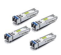 10Gtek 4-Pièces 1G SFP LX Monomode Module, 1000Base-LX LC Mini-Gbic, Compatible pour Cisco GLC-LH-SMD, Meraki, Ubiquiti UniFi UF-SM-1G, Netgear, D-Link, TP-Link, Zyxel, Mikrotik, Open Switch