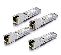 10Gtek 4-Pièces 1G SFP RJ45 Mini-Gbic Module, 1000Base-T Copper Transceiver Compatible pour Cisco GLC-T, Meraki MA-SFP-1GB-TX, Ubiquiti UF-RJ45-1G, D-Link, Zyxel, Netgear, TP-Link, Supermicro ect