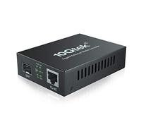 10Gtek Convertidor de Medios Gigabit Ethernet Open SFP Slot, 10/100/1000M RJ45 a 1000M SFP, Adaptador de Corriente Europeo…