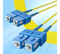 10Gtek Fiber Patch Cable - SC to SC OS2 10Gb/Gigabit Singlemode Jumper Duplex 9/125 LSZH Fiber Optic Cord, Yellow, 25-Meter(82-ft)