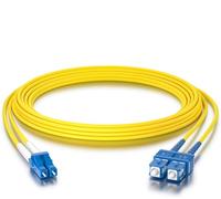 10Gtek OS2 SC à LC Câble Fibre Optique 2m, 9/125 Monomode Duplex Jarretière Optique LSZH pour SFP, Convertisseur de Média