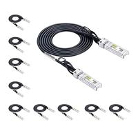 10Gtek 【Paquet de 10 Câble SFP+ DAC 10Gbit/s 3 Mètres, AWG30, 10GBASE-CU Twinax en Cuivre Passif à connexion directe, Compatible avec Cisco, Ubiquiti UniFi, Netgear, D-Link, Zyxel, Mikrotik et plus