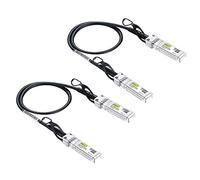10Gtek 【Paquet de 2 Câble SFP+ DAC 10Gbit/s 0.25 Mètres, 10GBASE-CU Twinax en Cuivre Passif à Connexion directe, Compatible avec Cisco, Ubiquiti UniFi, Netgear, D-Link, Zyxel, Mikrotik et Plus