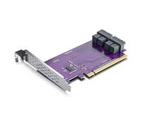 10Gtek ® PCIe 3.0 X16 to SFF-8643 Adapter for U.2 SSD, X16, (4) SFF-8643, with low-profile bracket, Support Windows 10/2016/2019, REHL/Cent0S 7/8, VMware ESXi 6/7, Ubuntu Linux 18/20/21, etc.