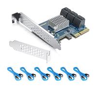 10Gtek PCIe SATA Card 6 Ports X4, 6Gbps SATA3.0, ASMedia ASM1166 Chip, Compatible with Windows 7/10/Linux/VMware ESXi, PCIX2SATA-6