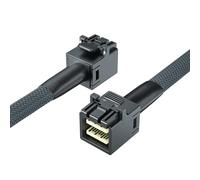 10Gtek SFF-8643 to SFF-8643 12G Internal Mini SAS HD Cable, with Sideband, for NVMe Backplane/RAID Card, Hot-Swap & SATA Compatibility, 100-Ohm, Straight to Right Angle, 0.5-m(1.6ft)