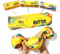 10in Giant Butter Squishy - 14oz Jumbo Butters Squeeze Stress Balls, Slow Rebound Squeeze Realistic Big Butter Squishy, Large Stress Relief Fidget for Anxiety Relief Hand Relax (Foam-Random, 1Pc)