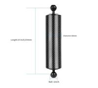 10inch D60mm Black Plongée et Snorkeling plateau d'extension en Fiber de carbone bras flotteur flottabilité bras aquatique double balle appareil photo reflex plongée pour Gopro yi EKEN pour DJI OSMO