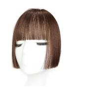 10inch Long Princess Bangs Clip in Hair Extension, Synthetic Hair Princess Cut Bangs Neat Bangs with Temples Clip on Fringe Bangs Hair Piece for Daily Wear Hair Extensions(Light brown)