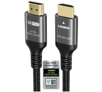 10K 8K 4K HDMI Cable 48Gbps 2M,Certified Ultra High Speed HDMI® Cable 4K 240Hz 144Hz 120Hz 8K60Hz 0.01ms HDR10+ ARC eARC HDCP2.3