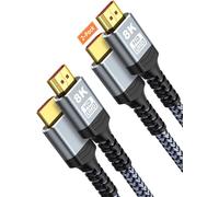 10K 8K Câble HDMI 48Gbps 2M 2PACK, Câble 2.1 HDMI 8K@60Hz 4K120Hz Ultra Haut Débit Cable 0,01ms HDR10+ eARC ARC HDCP 2.2/2.3, Compatible TV PC Monitor Projecteur, for PS5 X-box