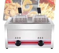10L/20L/30L Professionnelle Friteuse à Gaz, Deep Fryer Friteuse à Gaz En Acier Inoxydable, Avec Paniers Et Couvercles, Pour Frites Beignets Poisson,Singlecylinder20L