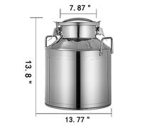 10L 20L 50L pot à lait seau peut seau à lait de vache en acier inoxydable for huile vin eau soupe et avoine stockage transport Pour usage commercial(10L (liquefied gas))