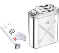 10l 20l Bidon De Carburant en Métal Réservoir De Gaz Sauvegarde À La Maison Étanche Scellé 304 Acier Inoxydable Réservoir D’Eau Essence Diesel avec Kit De Ventilation, Onecolor, 20l