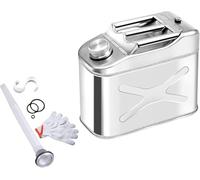 10l 20l Bidon De Carburant en Métal Réservoir De Gaz Sauvegarde À La Maison Étanche Scellé 304 Acier Inoxydable Réservoir D’Eau Essence Diesel avec Kit De Ventilation, Onecolor, 10l
