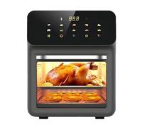10L Air Fryer,1350W Friteuse sans Huile,Grill à 2 Niveaux,Jusqu'à 4-5 Personnes,Friteuse à Air Chaud Airfryer avec Fenêtre Visible,10 Fonctions,Écran Tactile Digital LED,0-230ºC,Temps Ajustable (Noir)