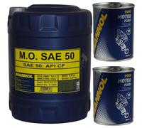 10L Original MANNOL M.O. SAE 50 Oldtimer Machines Huile Moteur Flush