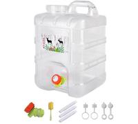10L,Transparent Jerricane d’Eau avec Robinet, Reservoir Eau Camping Car, Bidon d'eau avec Poignée, Bidon Alimentaire sans BPA,