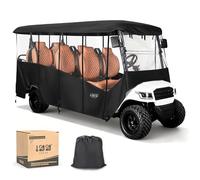 10L0L 6 + 2 passagers pour voiturette de golf pour voiture de club, tempo/avant, housse imperméable 600D, boîtier de conduite robuste, résistant à la neige, coupe-vent, avec fenêtres de