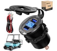 10L0L Adaptateur chargeur USB pour chariot de golf EZGO Yamaha 48 V | Affichage numérique LED double port 3,1 A charge rapide prise de courant de charge rapide, port de charge de téléphone