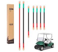 10L0L Câbles de batterie en cuivre pur compatibles avec EZGO TXT 1994-UP 36 V et 48 V, kit de batterie AC/DC résistant à la chaleur, calibre 4 (ensemble de 7 pièces)